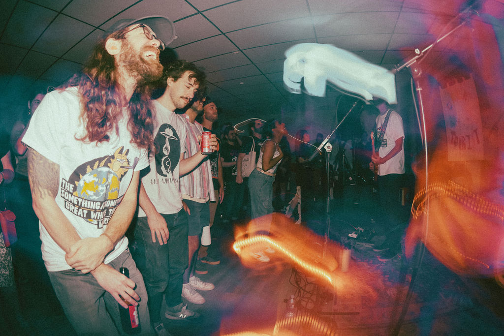 Something//Something performing at Sweeney Post and crowd singing along